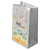 Eid Mubarak arabischen Ornament Kleine Geschenktüte (Rückseite Schrägansicht)
