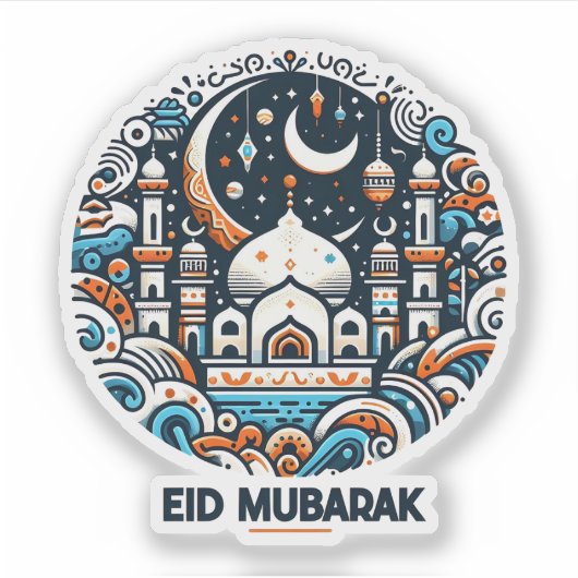 Eid Mubarak Aufkleber (Vorderseite)