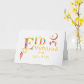 Eid Mubarak aus beiden US Lanterns Moon Stars Karte (Gelbe Blume)