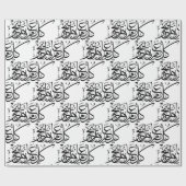 Eid Mubarak Black and White in arabischer Schrift Geschenkpapier (Flach)