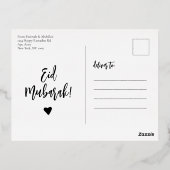 Eid Mubarak Black Gold Folien Feiertagspostkarte (Rückseite)