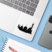 Eid Mubarak Black Mosque Silhouette Aufkleber (Laptop mit iPhone)