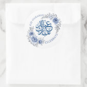Eid Mubarak Blue Blume Wreath Sticker (Tasche)