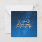 Eid Mubarak Blue Milky Weg in Gold Text Mitteilungskarte (Rückseite)
