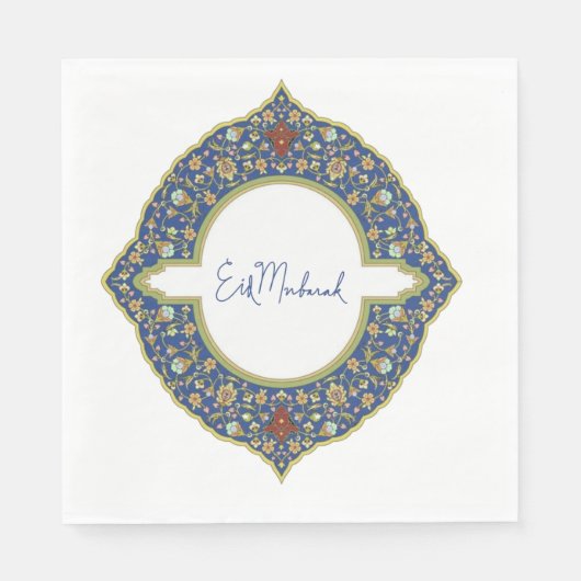 Eid Mubarak Blue Serviette (Vorderseite)