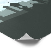 Eid Mubarak Buchstaben mit Moschee und Vögeln Poster (Ecke)