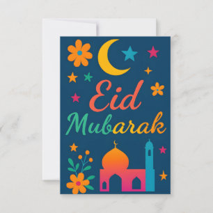 Eid Mubarak - Bunt für Kinder Moschee Blumen Einladung