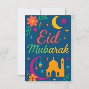 Eid Mubarak - Bunt für Kinder Moschee Blumen Einladung