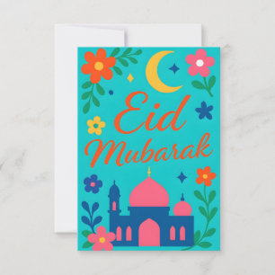 Eid Mubarak - Bunt für Kinder Moschee Blumen Einladung