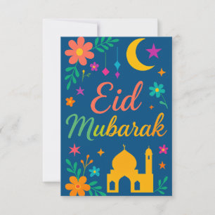 Eid Mubarak - Bunt für Kinder Moschee Blumen Einladung