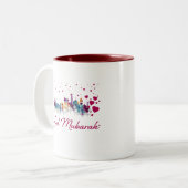 Eid Mubarak bunte islamische einzigartige Zweifarbige Tasse (Vorderseite Links)