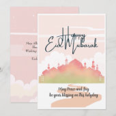 Eid Mubarak Card für junge Leute Feiertagskarte (Vorne/Hinten)