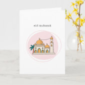 Eid Mubarak Card | Moderne Kunst der Moschee Karte (Gelbe Blume)