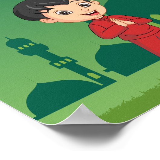 eid Mubarak Cartoon Poster (Ecke)