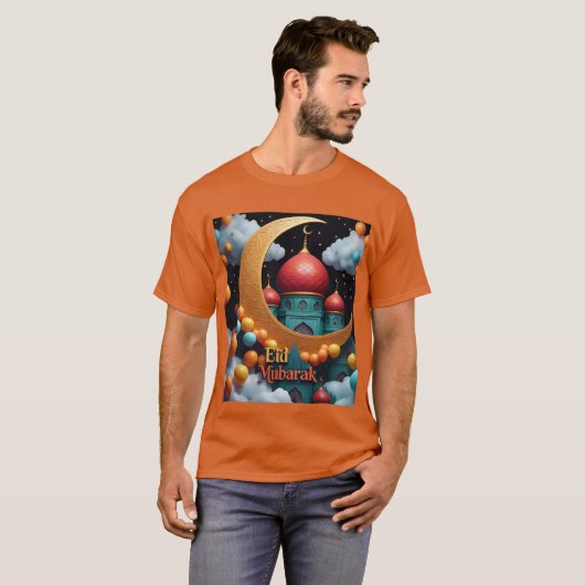 Eid Mubarak Celebration with Balloons Mens Tshirt (Vorne ganz)