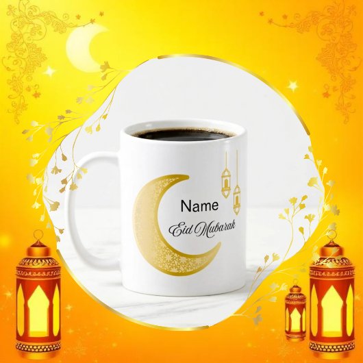 Eid Mubarak Ceramic Mug with Customizable Name Kaffeetasse