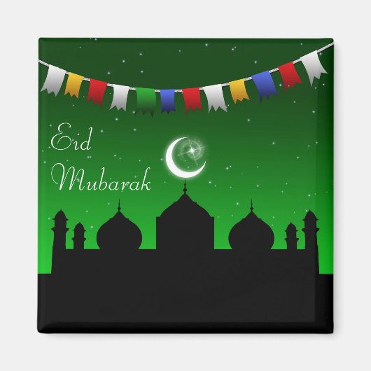 Eid Mubarak Colorful Gardens Magnet (Vorne)