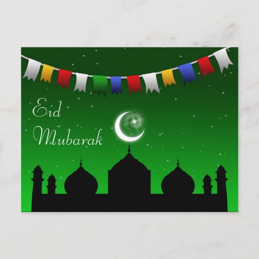 Eid Mubarak Colorful Gardens Postkarte (Vorderseite)