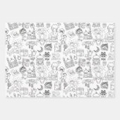 Eid Mubarak Colouring Wrapping Paper Sheets Set x3 Geschenkpapier Set (Vorderseite)