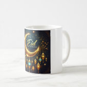 Eid Mubarak Crescent Moon & Lanterns Kaffeetasse (VorderseiteRechts)