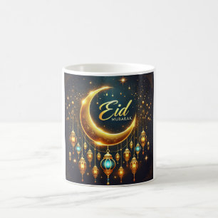 Eid Mubarak Crescent Moon & Lanterns Kaffeetasse