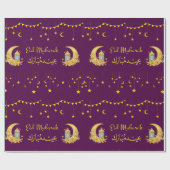 Eid Mubarak Cresent Moon Islamic Wrapping Paper Geschenkpapier (Flach)
