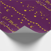 Eid Mubarak Cresent Moon Islamic Wrapping Paper Geschenkpapier (Ecke)