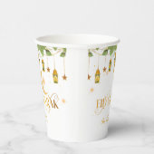 "Eid Mubarak" Custom Elegante Modernes Weißes Gold Pappbecher (Rechts)