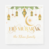 Eid Mubarak Custom Gold White Lanterns + Mond Serviette (Vorderseite)