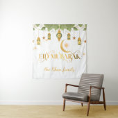 Eid Mubarak Custom Gold White Lanterns + Mond Wandteppich (Beispiel)
