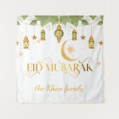 Eid Mubarak Custom Gold White Lanterns + Mond Wandteppich (Vorderseite)