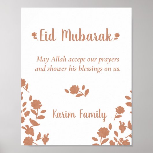 Eid Mubarak Custom Islam Wohngestaltung Floral Uni Poster (Vorne)