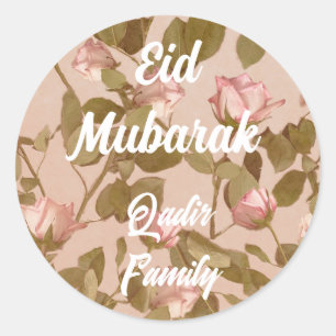 Eid Mubarak Custom Rose Islamische Zuhause Decorat Runder Aufkleber
