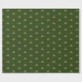 Eid Mubarak Dark Green Gold Geschenkpapier (Flach)