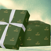 Eid Mubarak Dark Green Gold Geschenkpapier