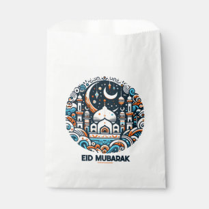 Eid Mubarak Dekoriert Crescent Farbenfrohe Halsban Geschenktütchen