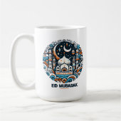 Eid Mubarak Dekoriert Crescent farbenfrohe Moschee Kaffeetasse (Links)