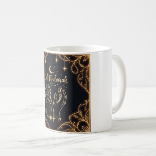 Eid Mubarak Dua Hands Kaffeetasse (VorderseiteRechts)