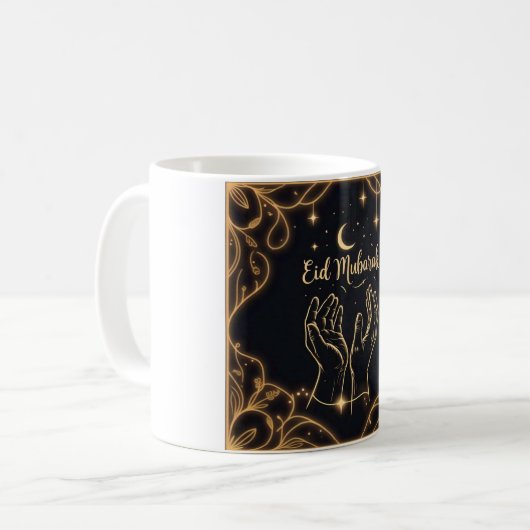 Eid Mubarak Dua Hands Kaffeetasse (Vorderseite Links)