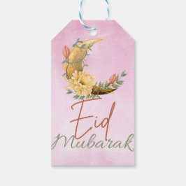 Eid Mubarak Eid Floral Moon Gift Tag Geschenkanhänger