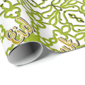 Eid Mubarak Eid grün grün Geschenkpapier (Rolleneckpunkt)