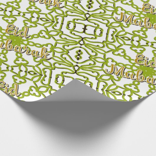 Eid Mubarak Eid grün grün Geschenkpapier (Ecke)
