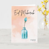 Eid Mubarak - Einfach Karte (Gelbe Blume)
