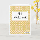 Eid Mubarak - Einfach Karte (Gelbe Blume)