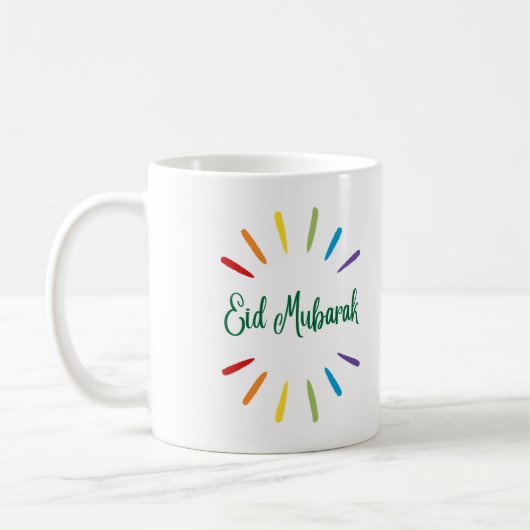 Eid Mubarak Einfach und farbenfroh Kaffeetasse (Links)