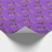 Eid Mubarak elegantes lila Goldtext-Muster Geschenkpapier (Ecke)