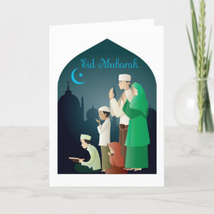 Eid Mubarak Familienfoto-Gruß Feiertagskarte