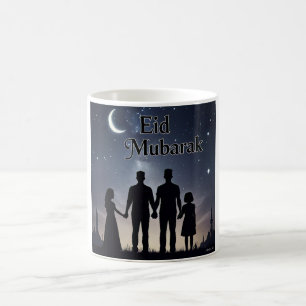 Eid Mubarak Family Silhouette Kaffeetasse