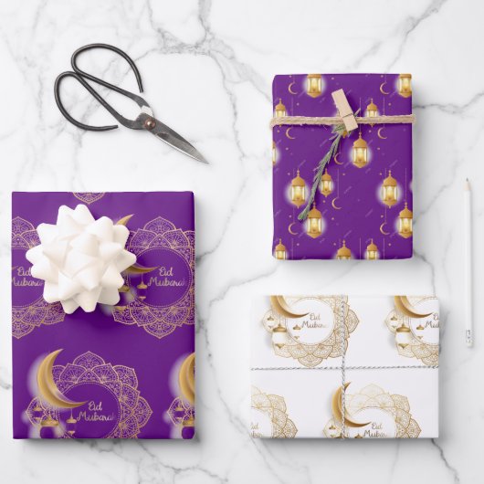 Eid Mubarak fanoos Geschenkpapier Set (Vorderseite)