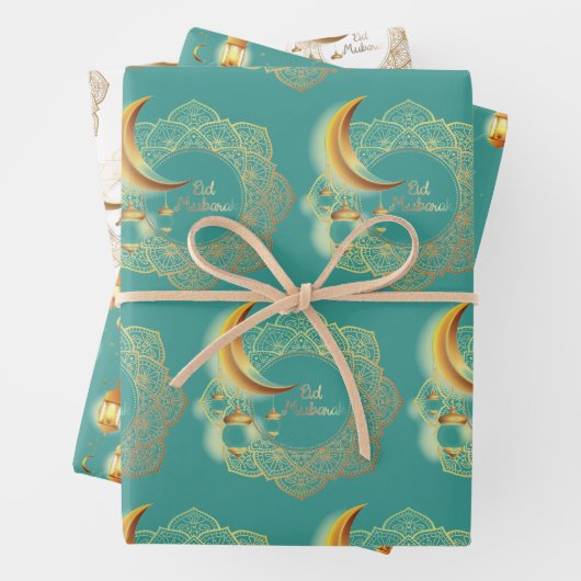 Eid Mubarak fanoos Geschenkpapier Set (Beispiel)